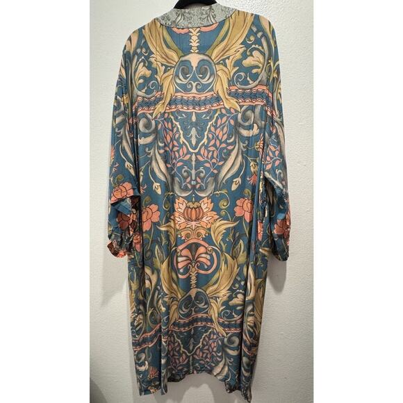 Powder UK Women’s Floral Print Kimono Wrap Colorful Festival Boho Artsy READ - Picture 5 of 16